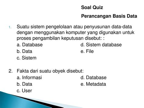 Soal Basis Data Ujian