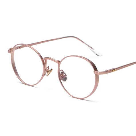 buy contain rose gold retro round eyewear frame men women optical eyeglasses