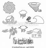 Natural Outline Disaster Hurricane Problem Icons Clipart Eps10 Drawing Clip Vector Drawings Line Eps sketch template