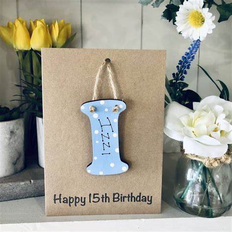 Personalised 15th Letter Birthday Wooden Keepsake Card By Craft Heaven