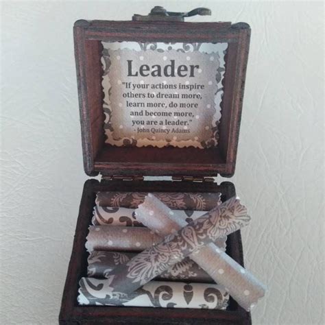 Boss Gift Idea Leadership Scroll Box Inspirational Quotes In A Wood Box