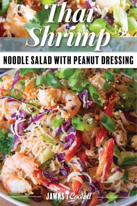 Reviews for photos of thai peanut dressing. Thai Shrimp Noodle Salad with Peanut Dressing in 2021 | Cookout food, Shrimp meal prep, Healthy ...