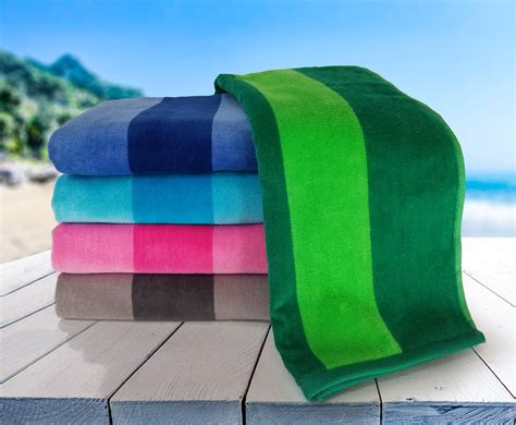 30x60 Terry Beach Towels Cotton Velour Two Tone