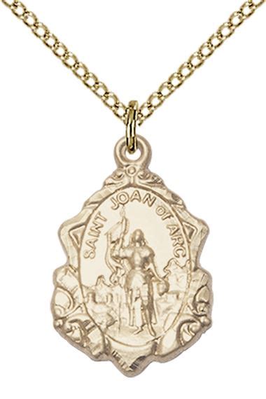 14kt Gold Filled St Joan Of Arc Pendant With Chain 34 X 12 Ewtn