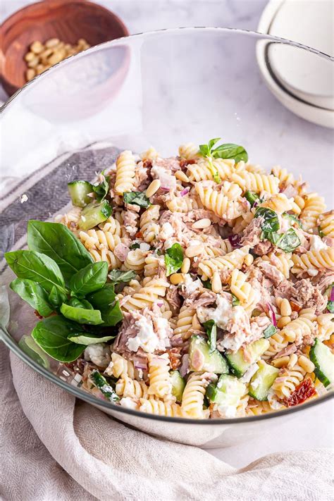 This Lightened Up Healthy Tuna Pasta Salad Requires No Mayo But Has A