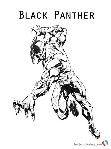 Black Panther Coloring Pages Marvel Superhero  Free Printable Coloring