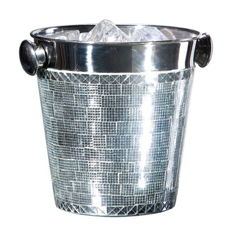 Mosaic Mini Ice Bucket In Silver Steel Bucket Ice Bucket Bucket