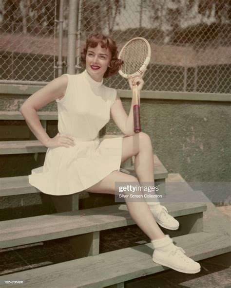 American Actress Donna Reed Dressed For Tennis Circa 1950 News Photo