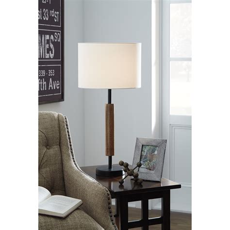 Ashley Furniture Signature Design Lamps Contemporary L328964 Set Of 2 Maliny Black Brown Wood
