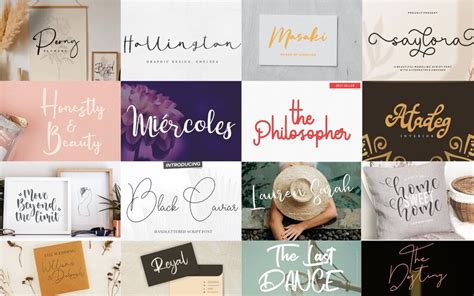 100 Script Font Bundle Logo Font Brush Font Canva Fonts Branding Font