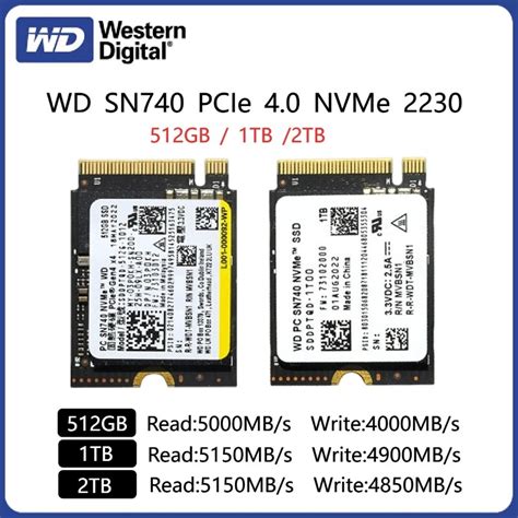 Western Digital WD SN740 NVMe SSD 2T 1tb 512GB M 2 2230 PCIe 4 0x4 For