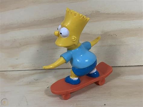 Vintage Simpsons Maggie And Bart Skateboarding Pvc Figure 1990 Tcffc