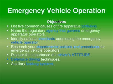 Ppt Emergency Vehicle Operation Powerpoint Presentation Free