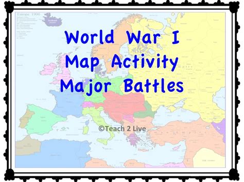 World War 1 Map Activity Major Battles Color And Label Map For