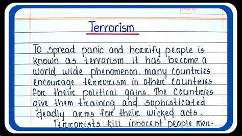 Essay On Terrorism Terrorism Essay Paragraph On Terrorism