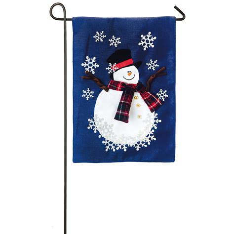 Evergreen Flag And Garden Snowman 2 Sided Polyester 16 X 1 Ft Garden