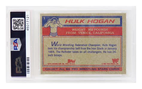 Hulk Hogan Topps Wwf Pro Wrestling Stars Yellow Background Rc