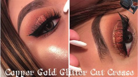 Copper And Gold Glitter Cut Crease Omaria127 Youtube