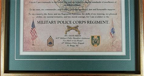 Best Army Mp Military Police Creed Aged Parchment Matted Etsy