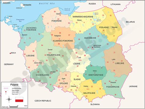 Map Of Poland With Regions And Postal Codes