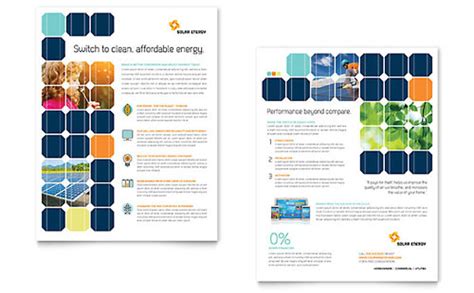 Solar Energy Flyer And Ad Template Design