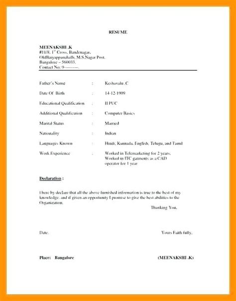 Simple Indian Resume Format Pdf Resume Formats In Word And Pdf