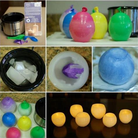 Candle Luminaries Dipping Water Balloons Into Wax Diy Wax Luminary