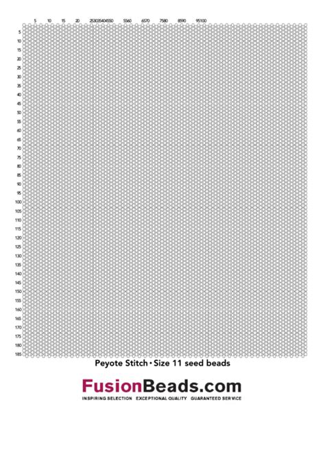 Peyote Stitch Graph Paper Template Size 11 Seed Beads Printable Pdf