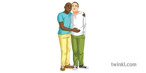 Aynı Cinsiyetten çift Yaşlı Erkek Eşcinsel Genel Ikincil Illustration