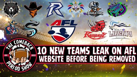 10 New Teams Leak On Arena Football League Afl Website Before Being