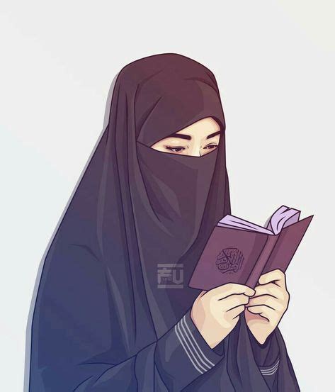 Gambar Kartun Muslimah Memegang Al Quran Hd Gambar Kantun