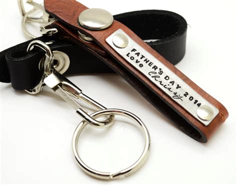Personalized Leather Key Chain Mens Keychain T For