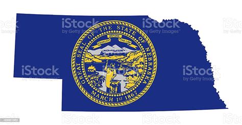 Ilustración De Mapa Bandera Del Estado De Nebraska Y Más Vectores