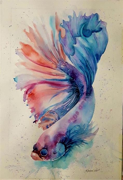Betta Fish Art Painting Fish Art Watercolor Paintings Tutorials Koi Art