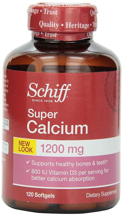 Schiff Super Calcium Carbonate 1200 Mg With Vitamin D3 800 Iu Calcium