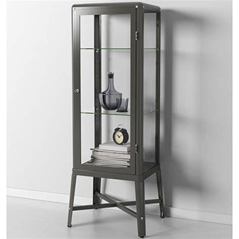 Ikea Fabrikor Glass Door Cabinet Dark Gray Lockable Industrial Design