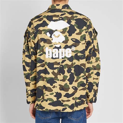 A Bathing Ape 1st Camo Tactical Military Shirt Yellow End Us
