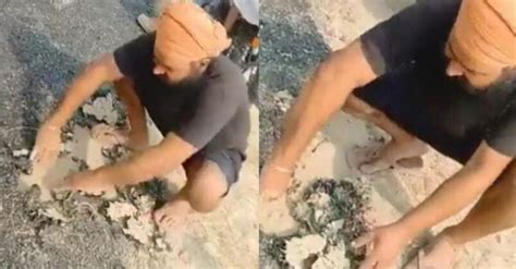 Man Rips Apart Newly Constructed Road With His Hands