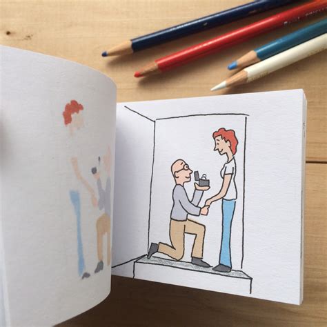 Adorable Hand Drawn Flip Book Documents Couples Long Distance Love