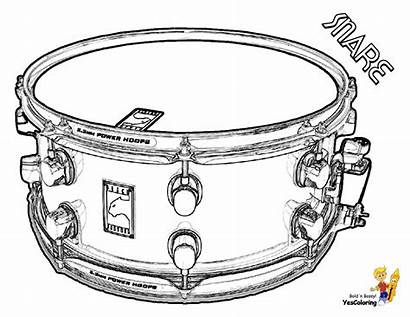 Coloring Drum Snare Musical Drums Pages Sheet