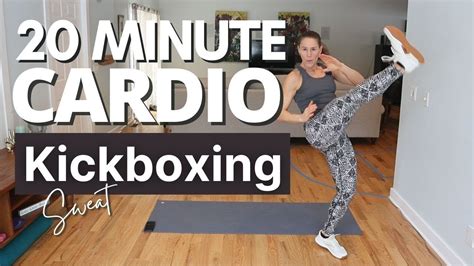 20 Min Cardio Kickboxing Workout At Home No Equipment Sweat And Burn