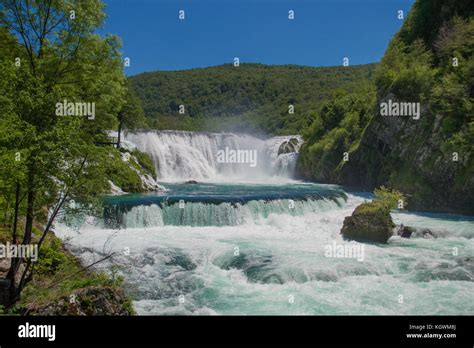 Štrbački Buk Waterfall River Una Bosnia And Herzegovina Stock Photo