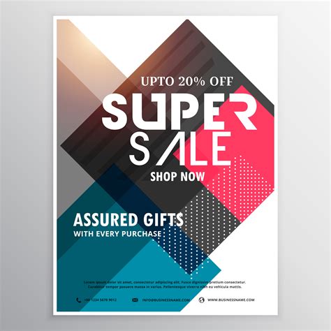 Super Sale Promotional Brochure Template With Abstract Geometric
