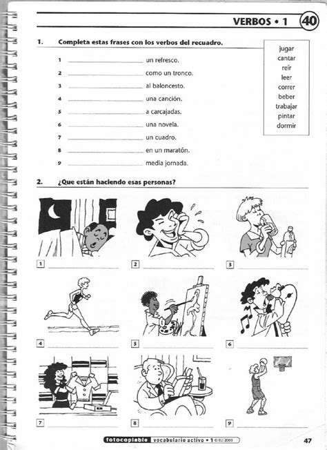 Image Result For Ejercicios De Espanol Spanish Exercises Spanish Classroom Activities