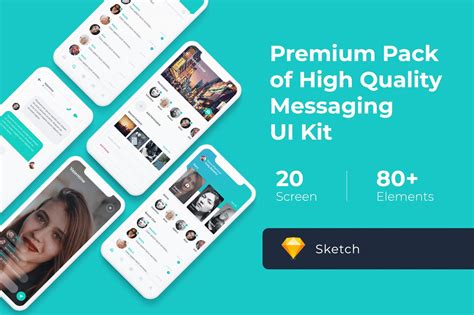 An ever growing collection of free design resources for sketch app. 现代时尚高端度用途的高品质简约社交媒体APP UI KITS（sketch）Messaging-设计石代