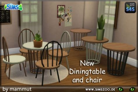Blackys Sims 4 Zoo New Dining Table And Chair By Mammut • Sims 4 Downloads