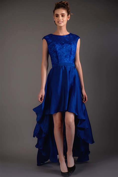 Asymmetrical Classy Blue Evening Dress
