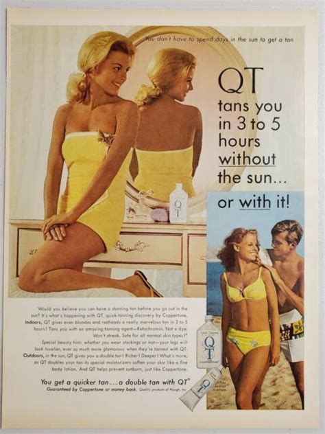 Print Ad Qt Quick Tanning Lotion By Coppertone Pretty Lady In