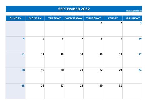 September 2022 Calendar Calendarbest