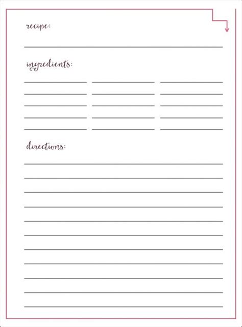 Image Result For Printable Recipe Papers Recipe Cards Printable Free